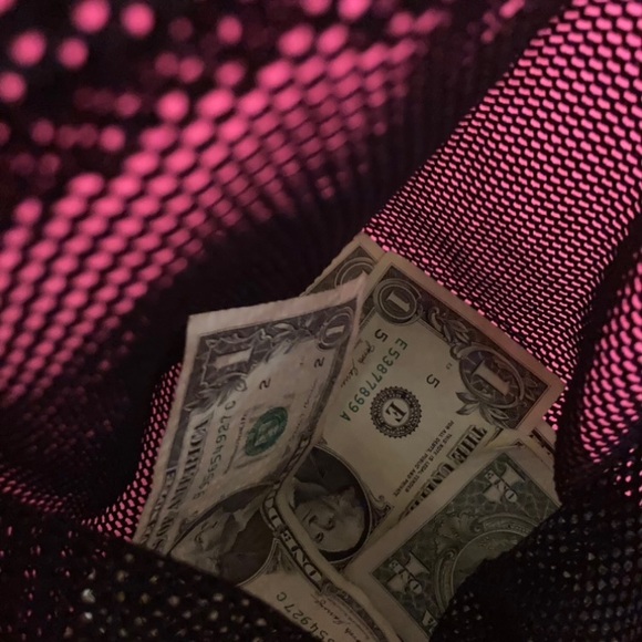 Mesh Fishnet Money Bag Wristlet Wallet See Through Purse Rave Dancewear goth emo - Picture 7 of 17
